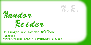 nandor reider business card